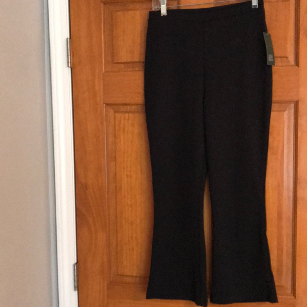 Black boot cut pull on pants